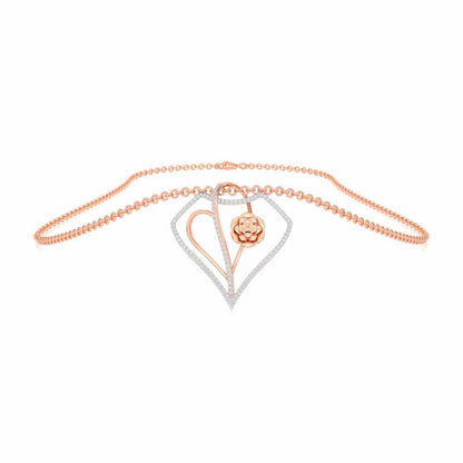 Phool Asha Silver Pendant - Rose Gold - Image 3