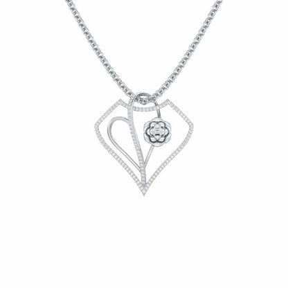 Phool Asha Silver Pendant - White Gold - Image 1