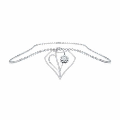Phool Asha Silver Pendant - White Gold - Image 3