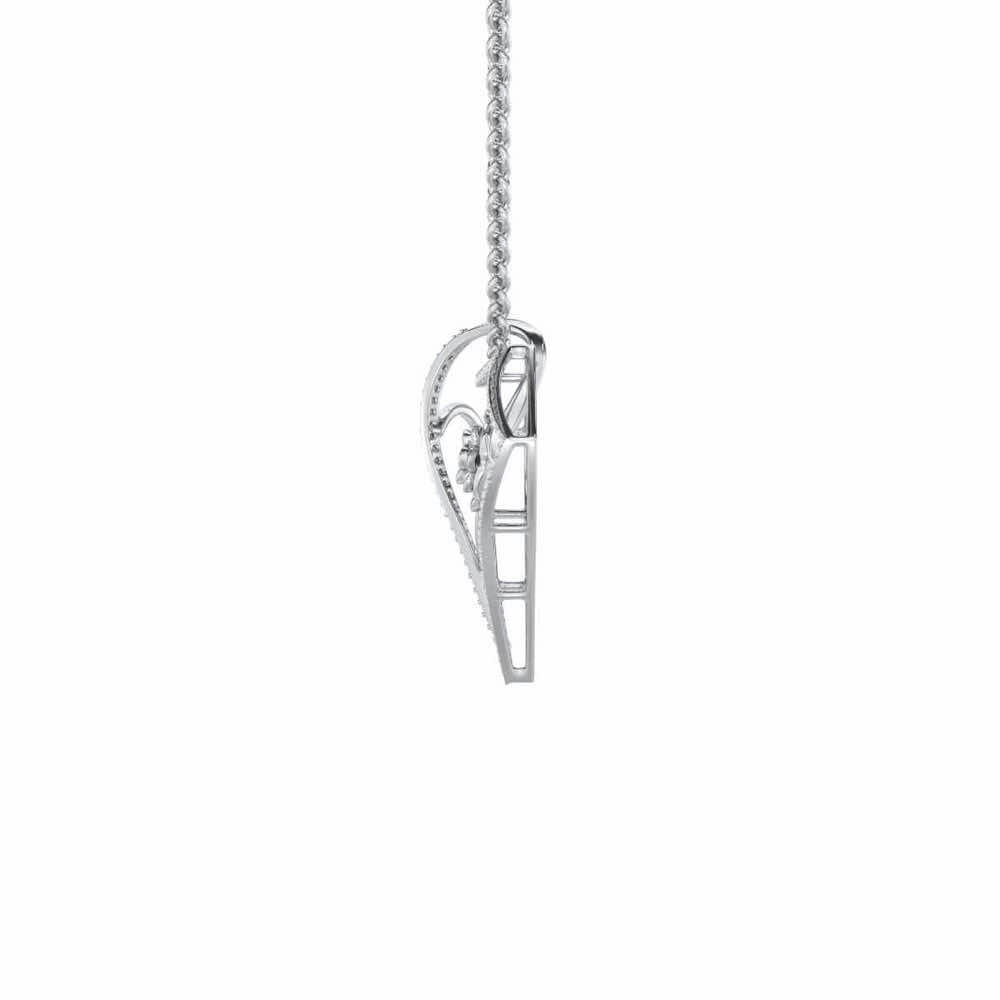 Phool Asha Silver Pendant - White Gold - Image 4