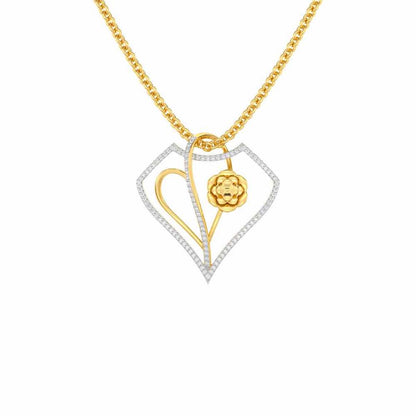 Phool Asha Silver Pendant - Yellow Gold - Image 1