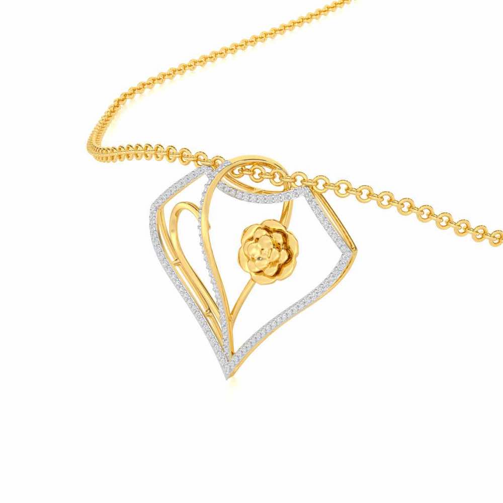 Phool Asha Silver Pendant - Yellow Gold - Image 2