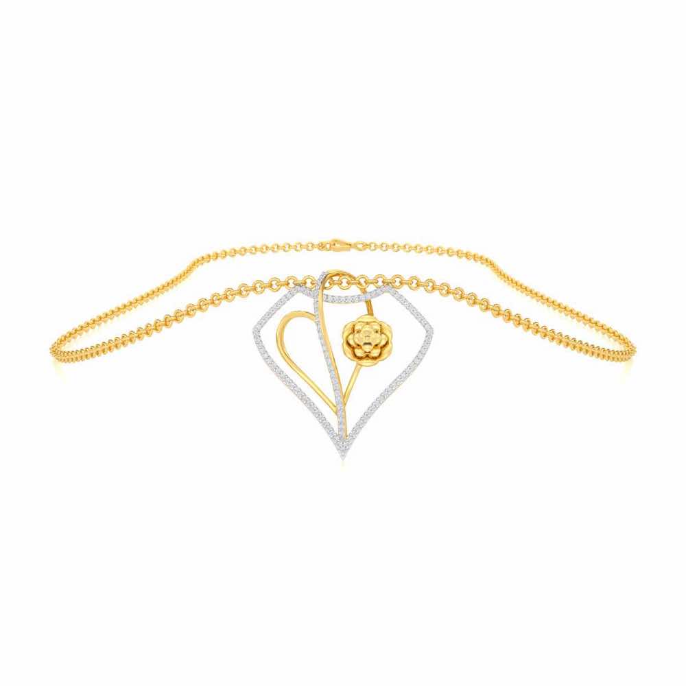 Phool Asha Silver Pendant - Yellow Gold - Image 3