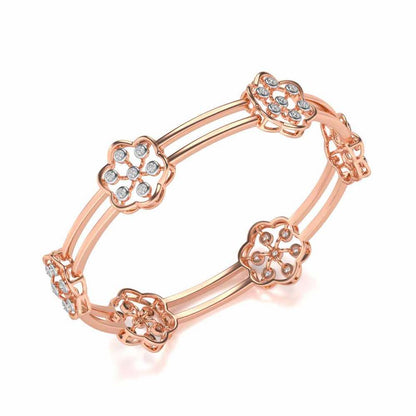 Phool Silver Bangles - Rose Gold - Image 1