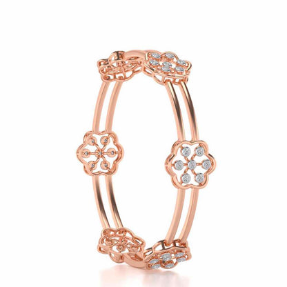 Phool Silver Bangles - Rose Gold - Image 3