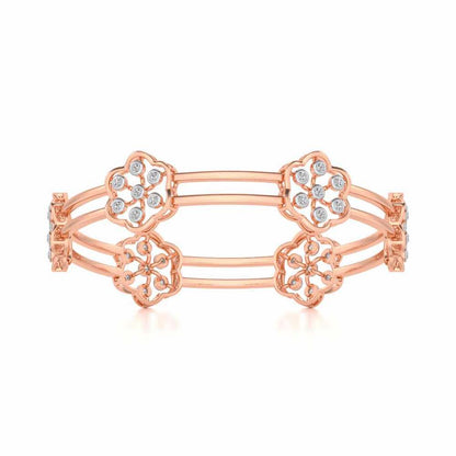 Phool Silver Bangles - Rose Gold - Image 4