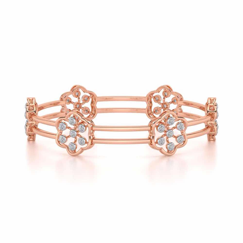 Phool Silver Bangles - Rose Gold - Image 5