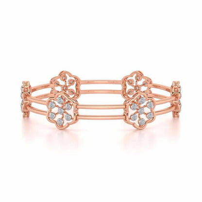 Phool Silver Bangles - Rose Gold - Image 5