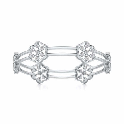 Phool Silver Bangles - White Gold - Image 4