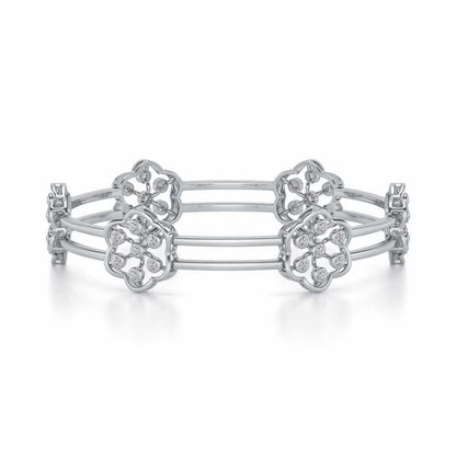 Phool Silver Bangles - White Gold - Image 5