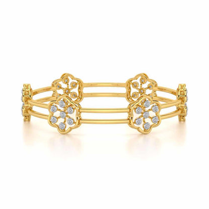 Phool Silver Bangles - Yellow Gold - Image 5