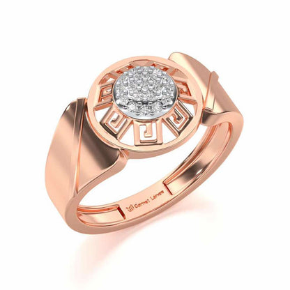 Pinnacle Silver Ring For Men - Rose Gold - Image 1