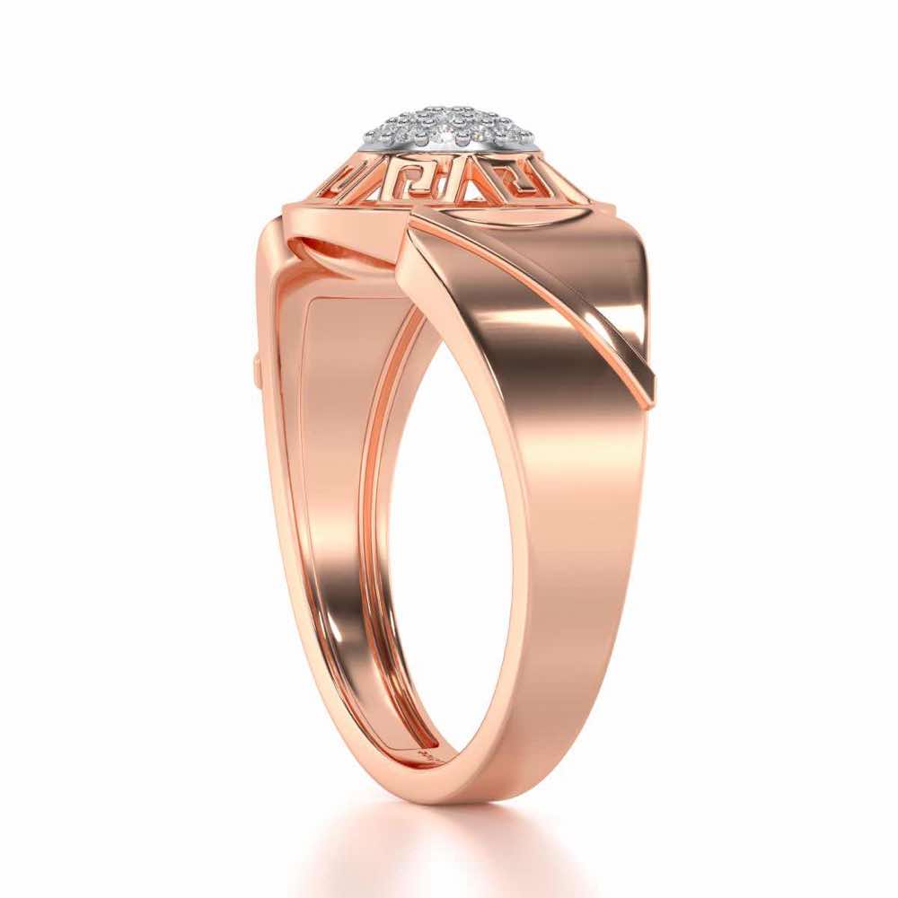 Pinnacle Silver Ring For Men - Rose Gold - Image 3
