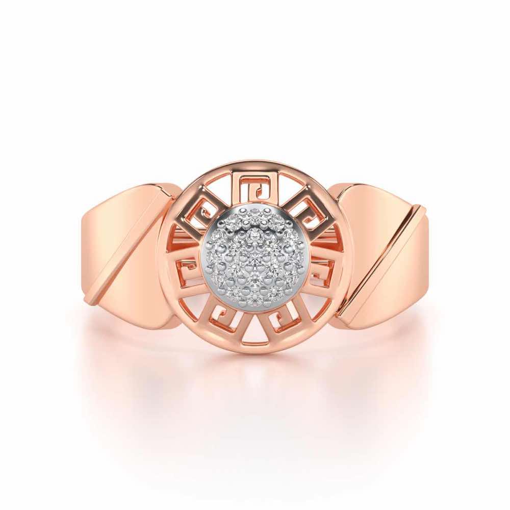 Pinnacle Silver Ring For Men - Rose Gold - Image 4