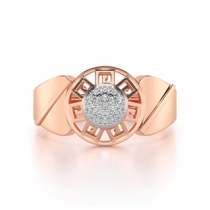 Pinnacle Silver Ring For Men - Rose Gold - Image 4