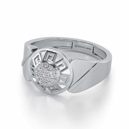 Pinnacle Silver Ring For Men - White Gold - Image 2