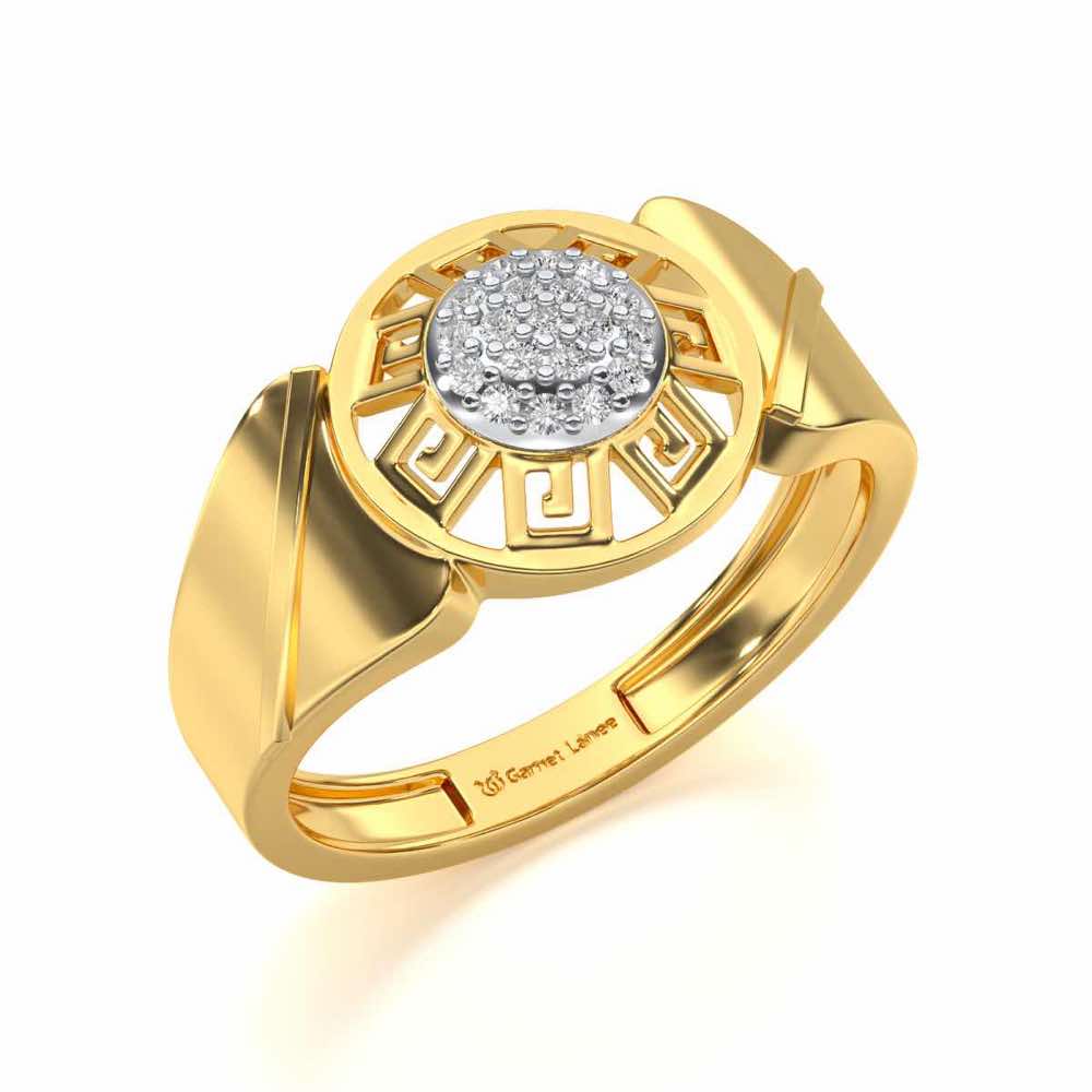 Pinnacle Silver Ring For Men - Yellow Gold - Image 1