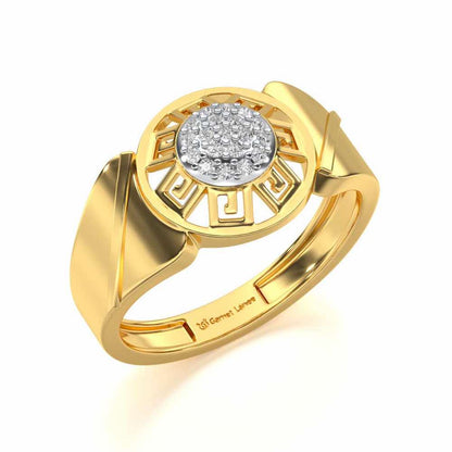 Pinnacle Silver Ring For Men - Yellow Gold - Image 1