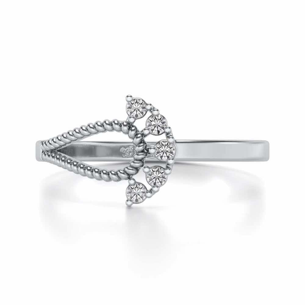 Pinnacle Silver Ring - White Gold - Image 4