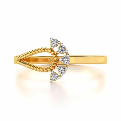 Pinnacle Silver Ring - Yellow Gold - Image 4