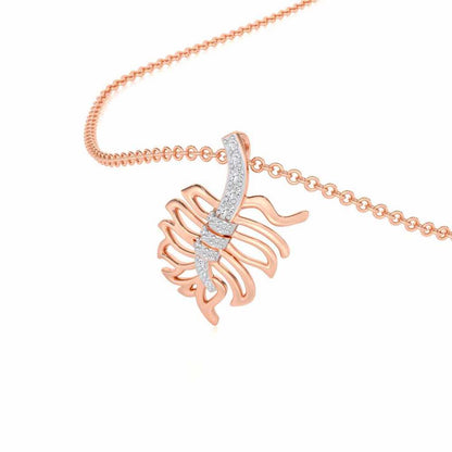 Pinnacle Leaf Silver Pendant - Rose Gold - Image 2