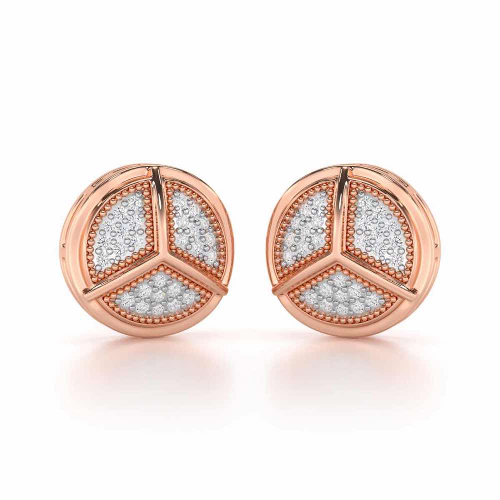 Pinwheel Bright Silver Earrings - Rose Gold - Image 1