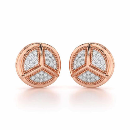 Pinwheel Bright Silver Earrings - Rose Gold - Image 1