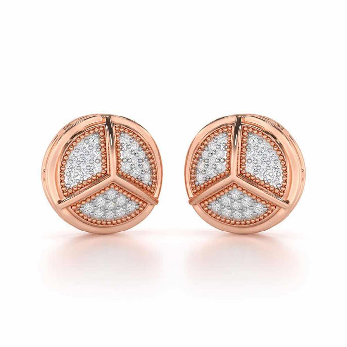 Pinwheel Bright Silver Earrings - Rose Gold - Image 1
