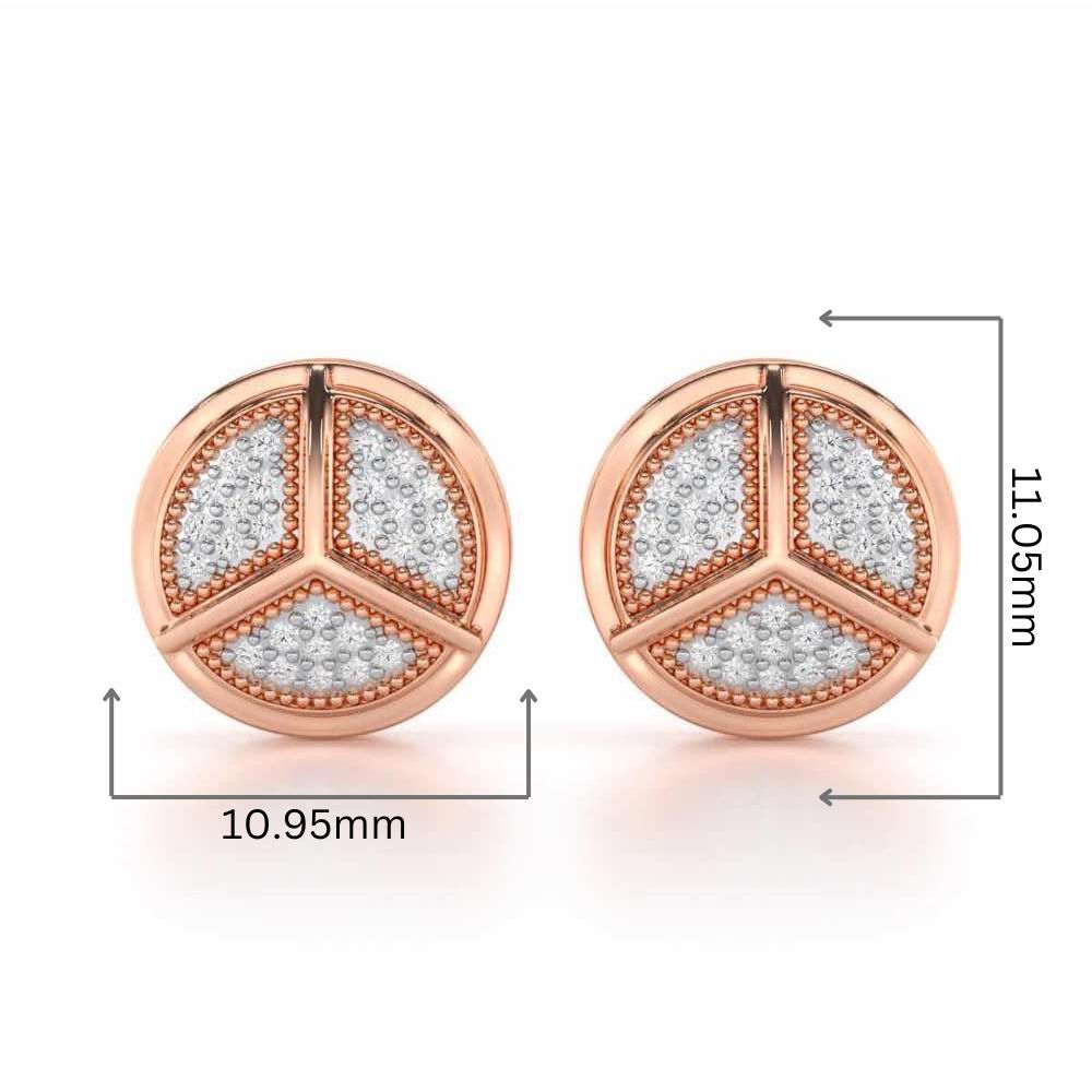 Pinwheel Bright Silver Earrings - Rose Gold - Image 2