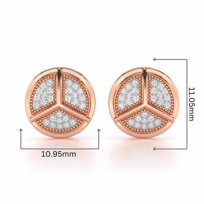 Pinwheel Bright Silver Earrings - Rose Gold - Image 2