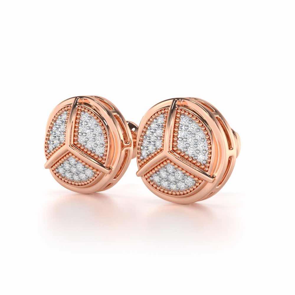 Pinwheel Bright Silver Earrings - Rose Gold - Image 3