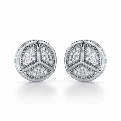 Pinwheel Bright Silver Earrings - White Gold - Image 1