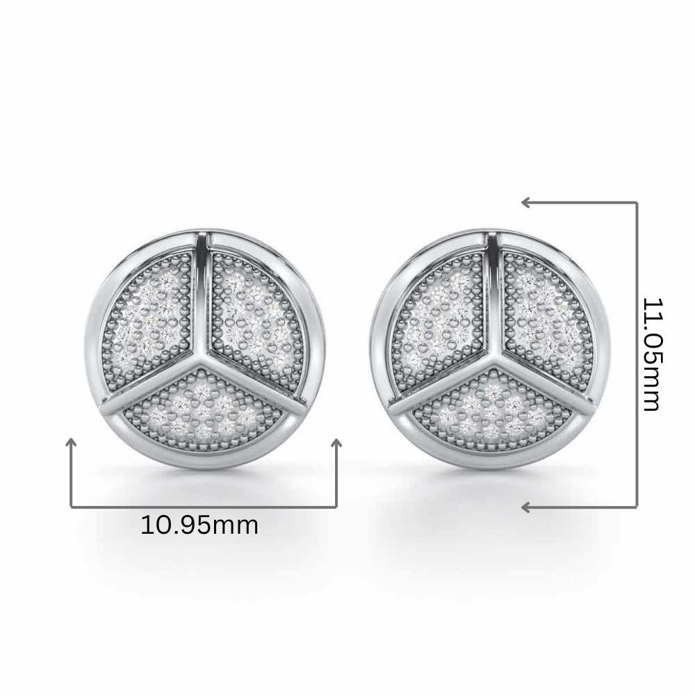 Pinwheel Bright Silver Earrings - White Gold - Image 2