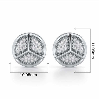 Pinwheel Bright Silver Earrings - White Gold - Image 2