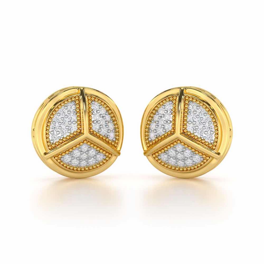 Pinwheel Bright Silver Earrings - Yellow Gold - Image 1