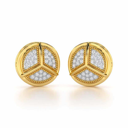 Pinwheel Bright Silver Earrings - Yellow Gold - Image 1