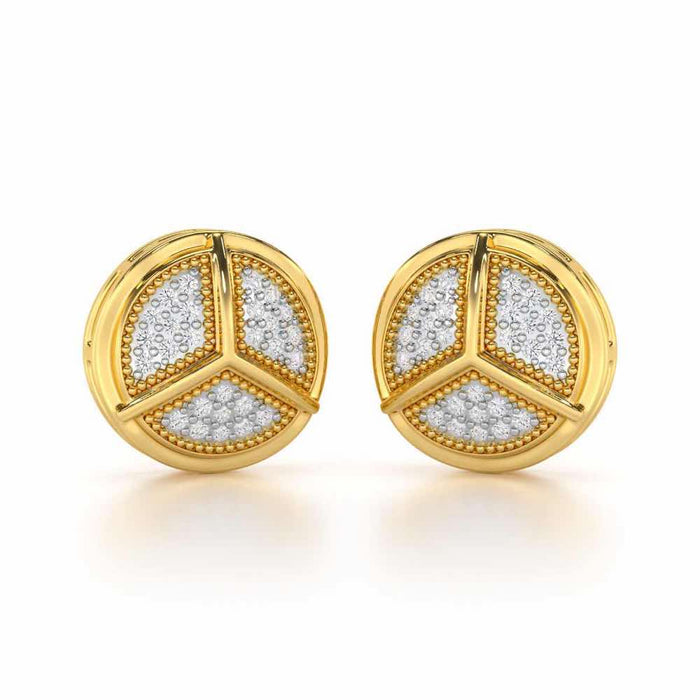 Pinwheel Bright Silver Earrings - Yellow Gold - Image 1