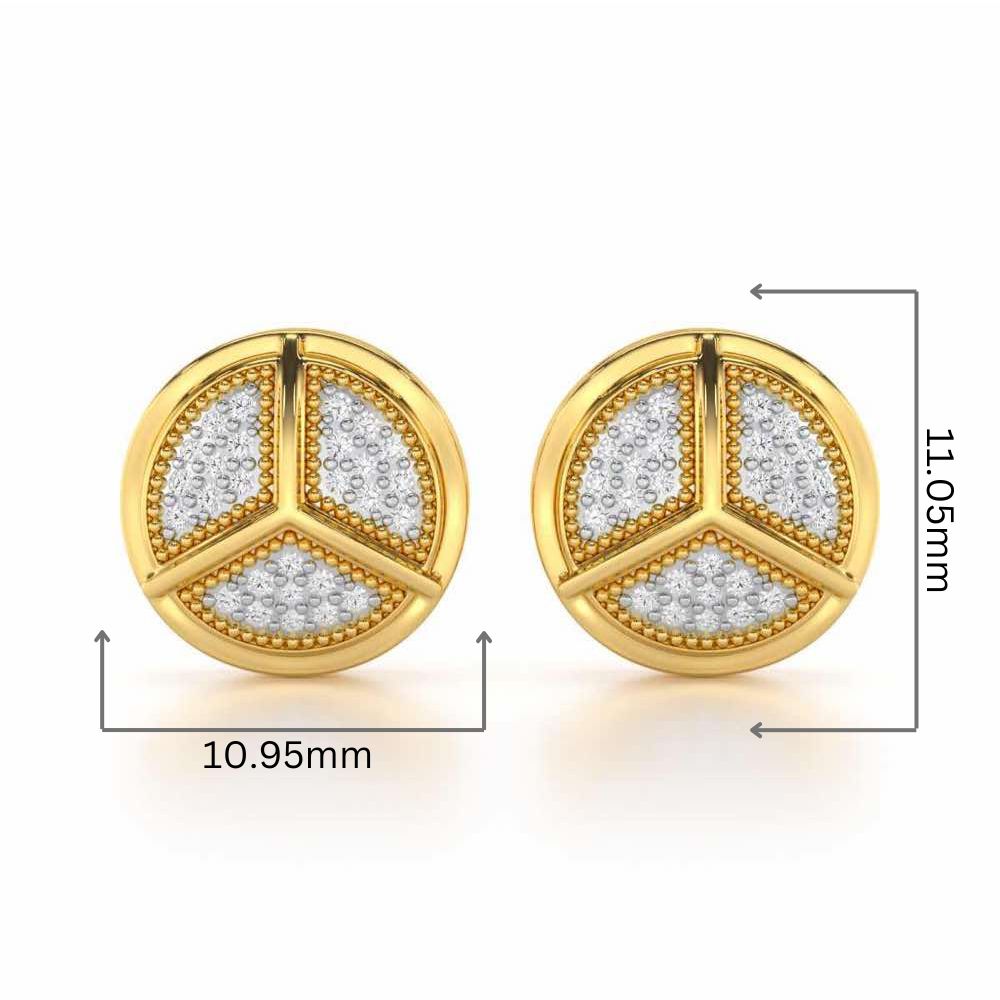 Pinwheel Bright Silver Earrings - Yellow Gold - Image 2
