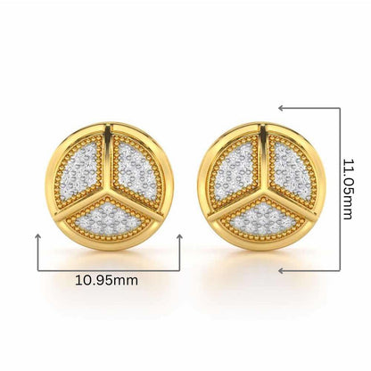 Pinwheel Bright Silver Earrings - Yellow Gold - Image 2