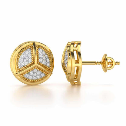 Pinwheel Bright Silver Earrings - Yellow Gold - Image 4