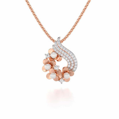 Pious Bloom Silver Pendant - Rose Gold - Image 1