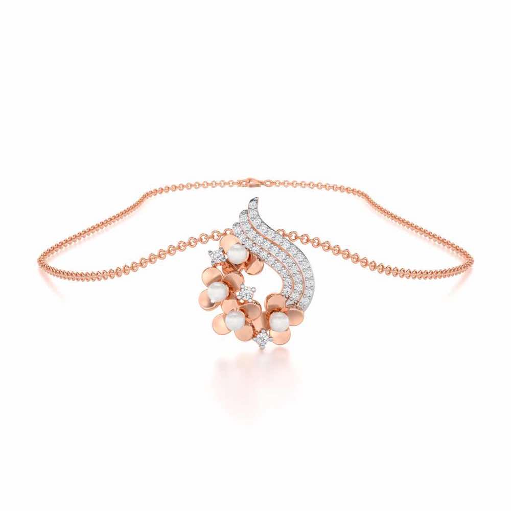 Pious Bloom Silver Pendant - Rose Gold - Image 3