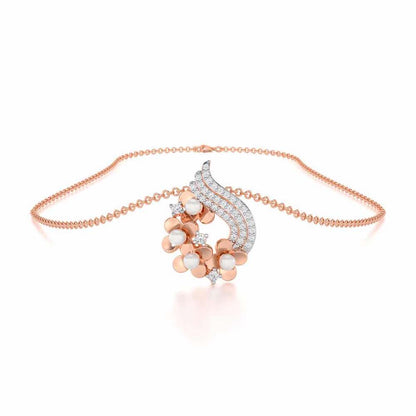 Pious Bloom Silver Pendant - Rose Gold - Image 3