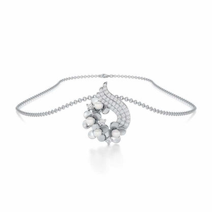 Pious Bloom Silver Pendant - White Gold - Image 3