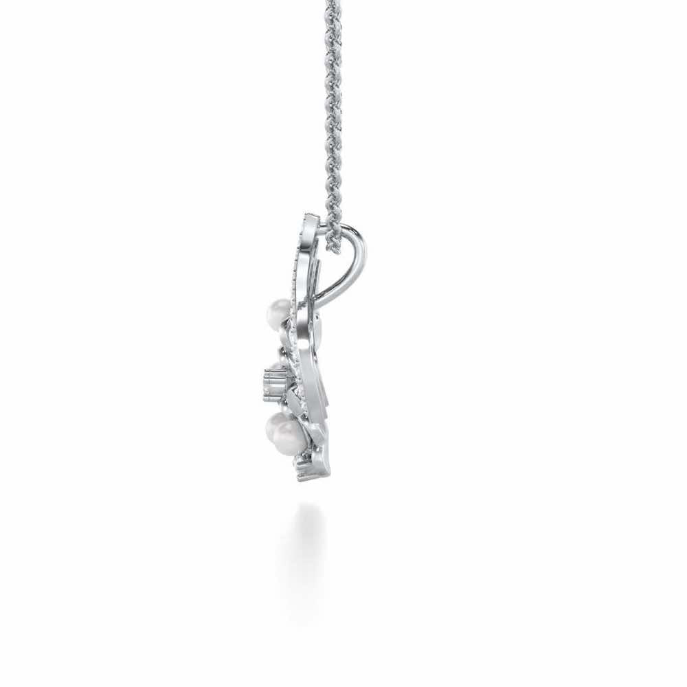 Pious Bloom Silver Pendant - White Gold - Image 4