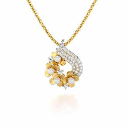 Pious Bloom Silver Pendant - Yellow Gold - Image 1