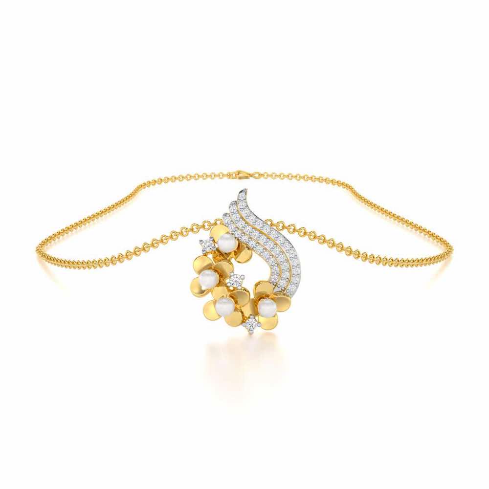 Pious Bloom Silver Pendant - Yellow Gold - Image 3