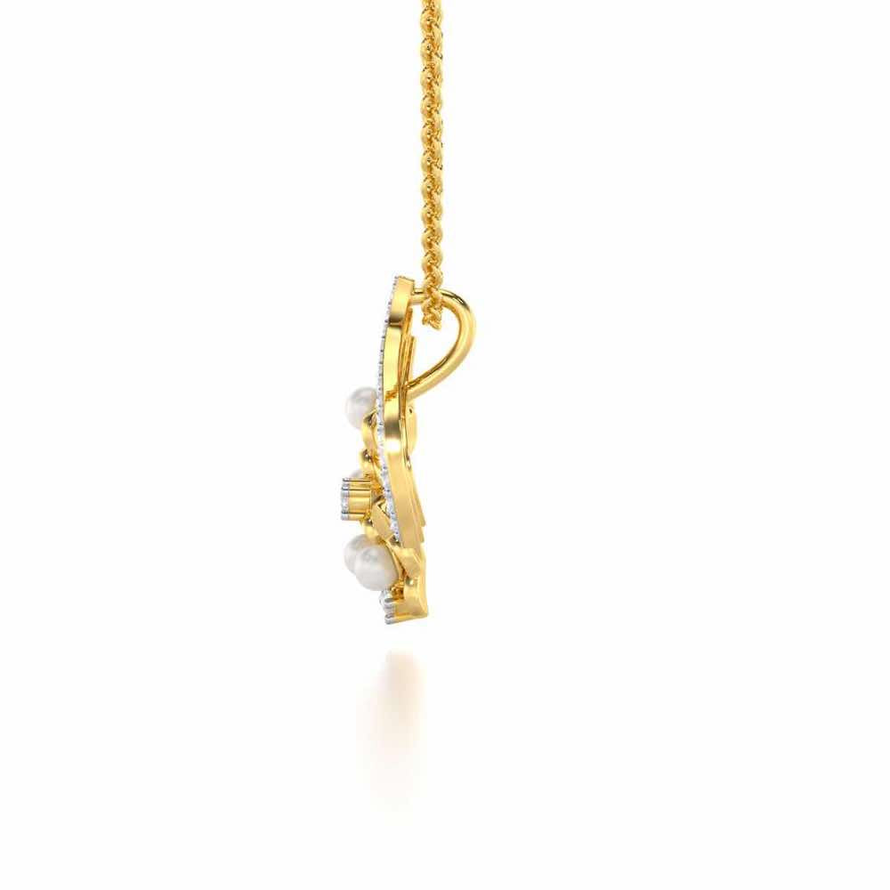 Pious Bloom Silver Pendant - Yellow Gold - Image 4