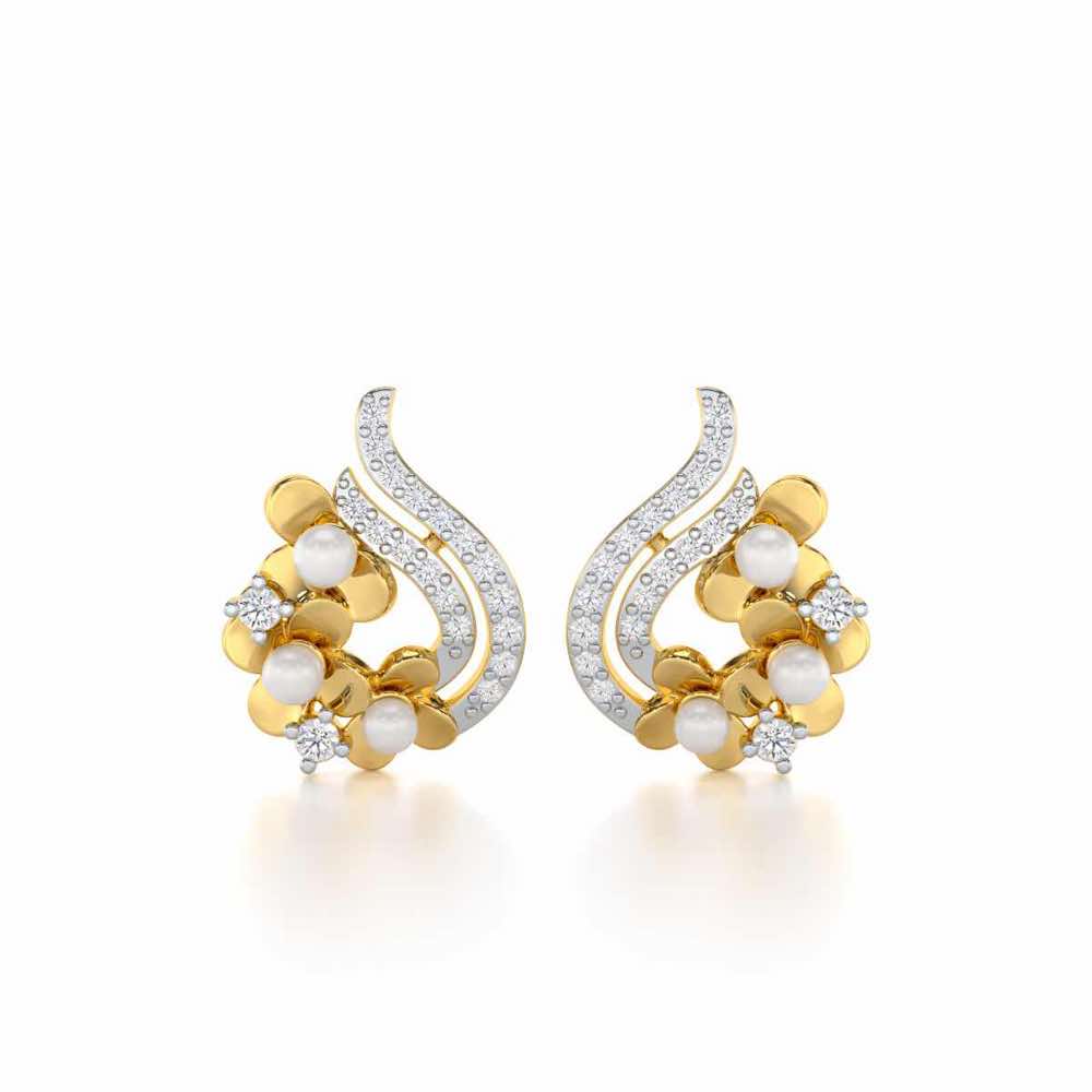 Pious Bloom Silver Stud Earrings
