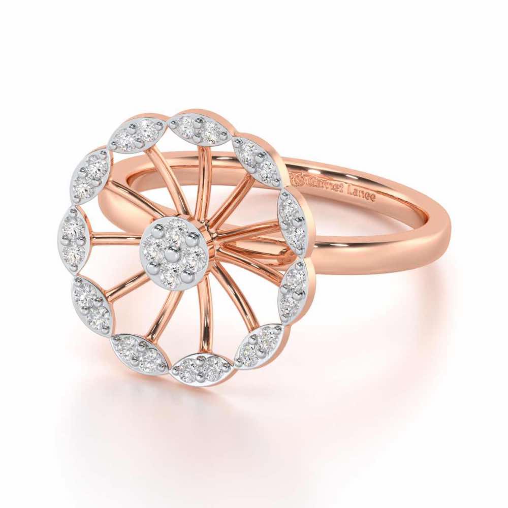Pious Chakra Silver Ring - Rose Gold - Image 2